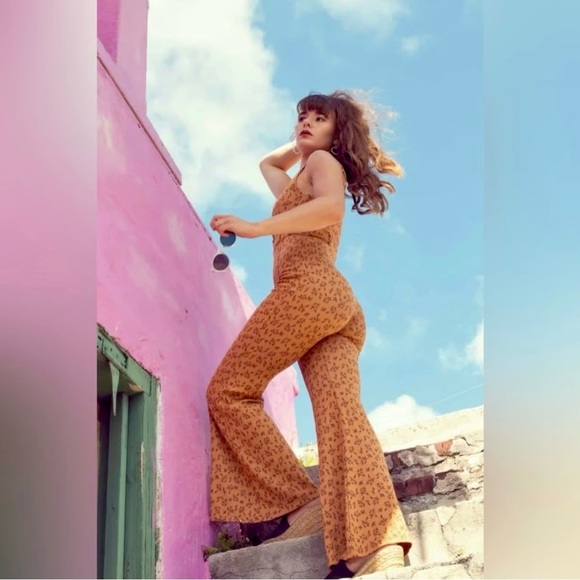 Free People Eyes on You Jumpsuit - Rust Floral - Size M - NWOT - Picture 1 of 6